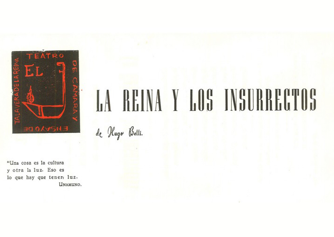 La reina y los insurrectos, de Hugo Betti. Lectura dramatizada (1964). Programa de mano. Procedencia: CDAEM.